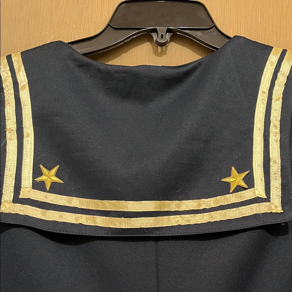 Navy Blue Sailor Dress with Gold Accents - Picture 8 of 10